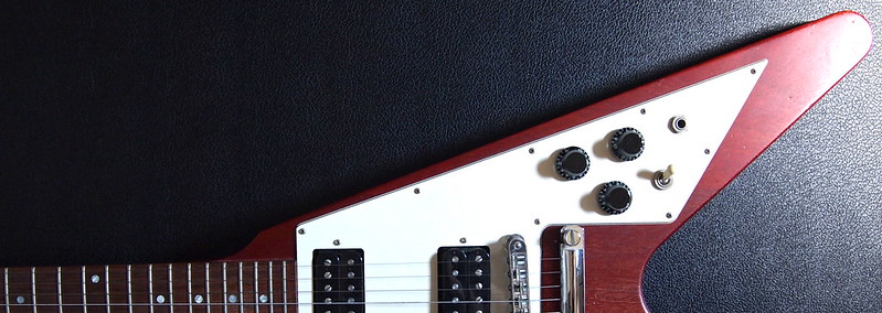 Gibson Flying V guitar in
cherry red